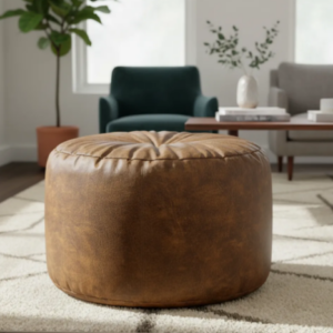 Puff Decorativo Redondo 50x40 Courano – Apoio para os Pés e Assento