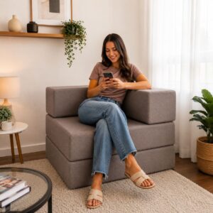 Puff Sofá Loft Multiuso Modular Sala e Quarto